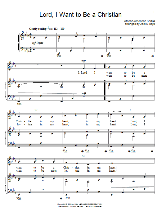 Traditional Spiritual Lord, I Want To Be A Christian Sheet Music Notes & Chords for Lead Sheet / Fake Book - Download or Print PDF