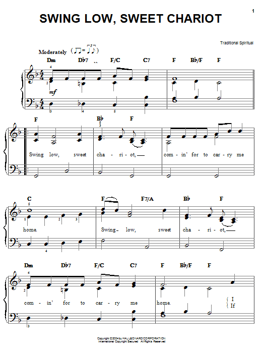 Traditional Spiritual Swing Low, Sweet Chariot Sheet Music Notes & Chords for Ukulele - Download or Print PDF