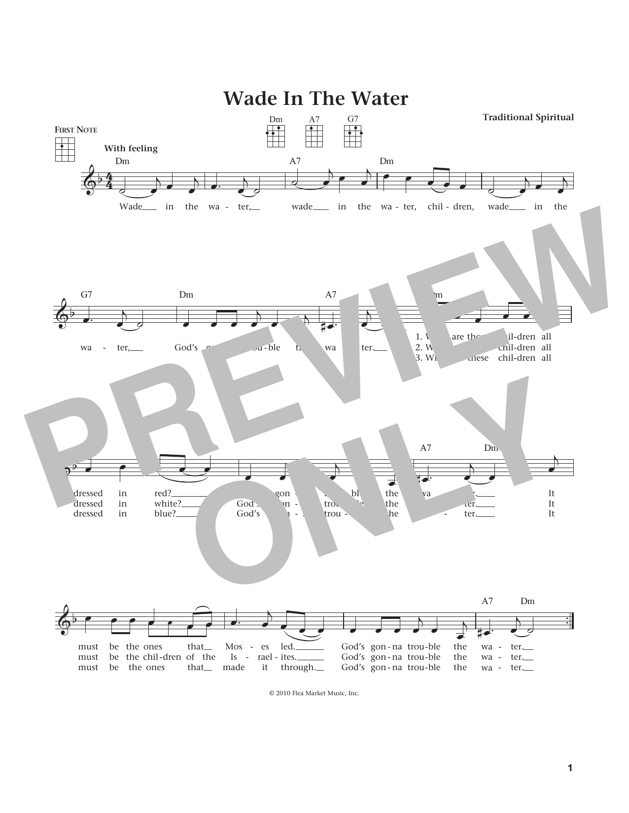 Traditional Spiritual Wade In The Water (from The Daily Ukulele) (arr. Liz and Jim Beloff) Sheet Music Notes & Chords for Ukulele - Download or Print PDF