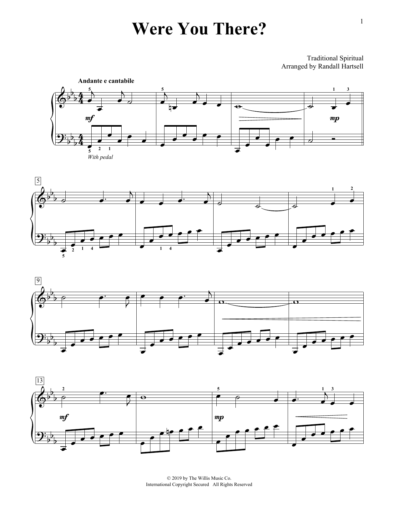 Traditional Spiritual Were You There? (arr. Randall Hartsell) Sheet Music Notes & Chords for Educational Piano - Download or Print PDF