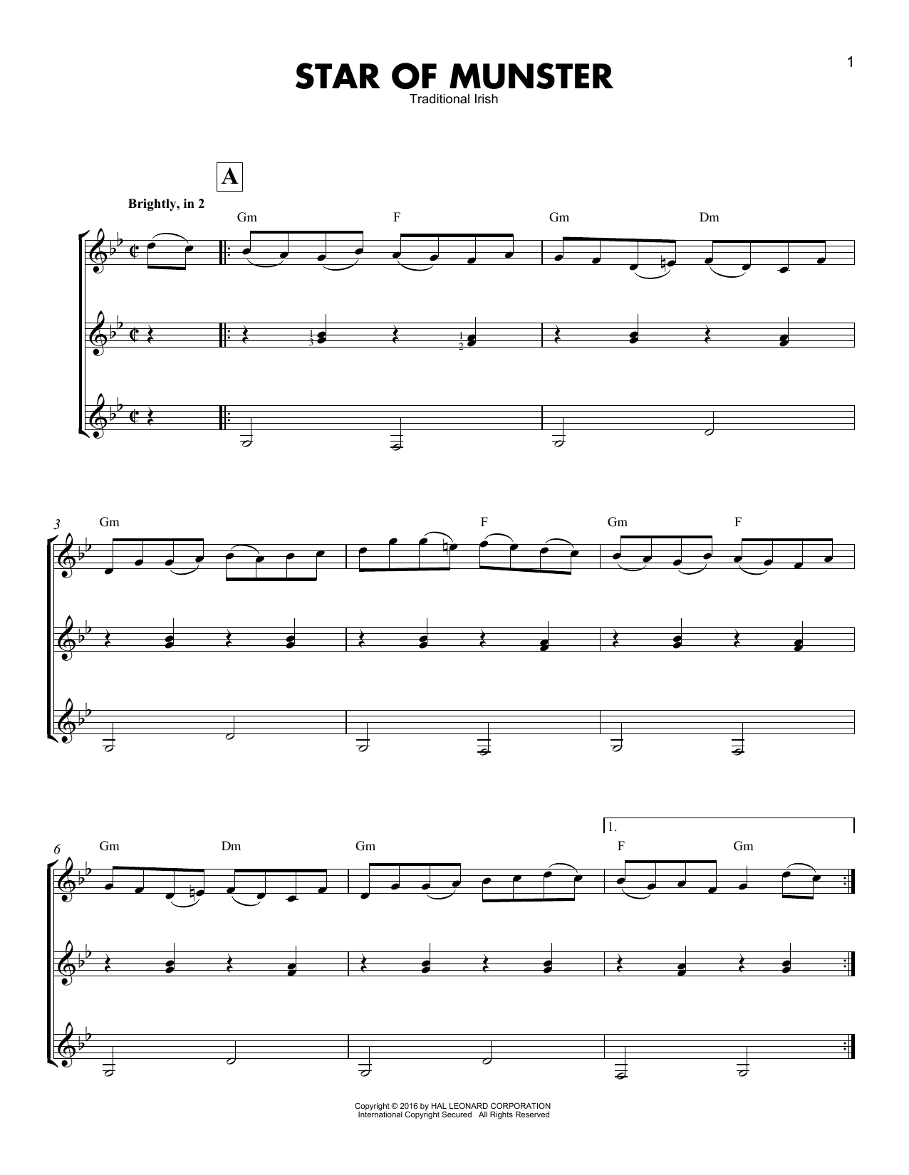 Traditional Star Of Munster Sheet Music Notes & Chords for Mandolin Tab - Download or Print PDF