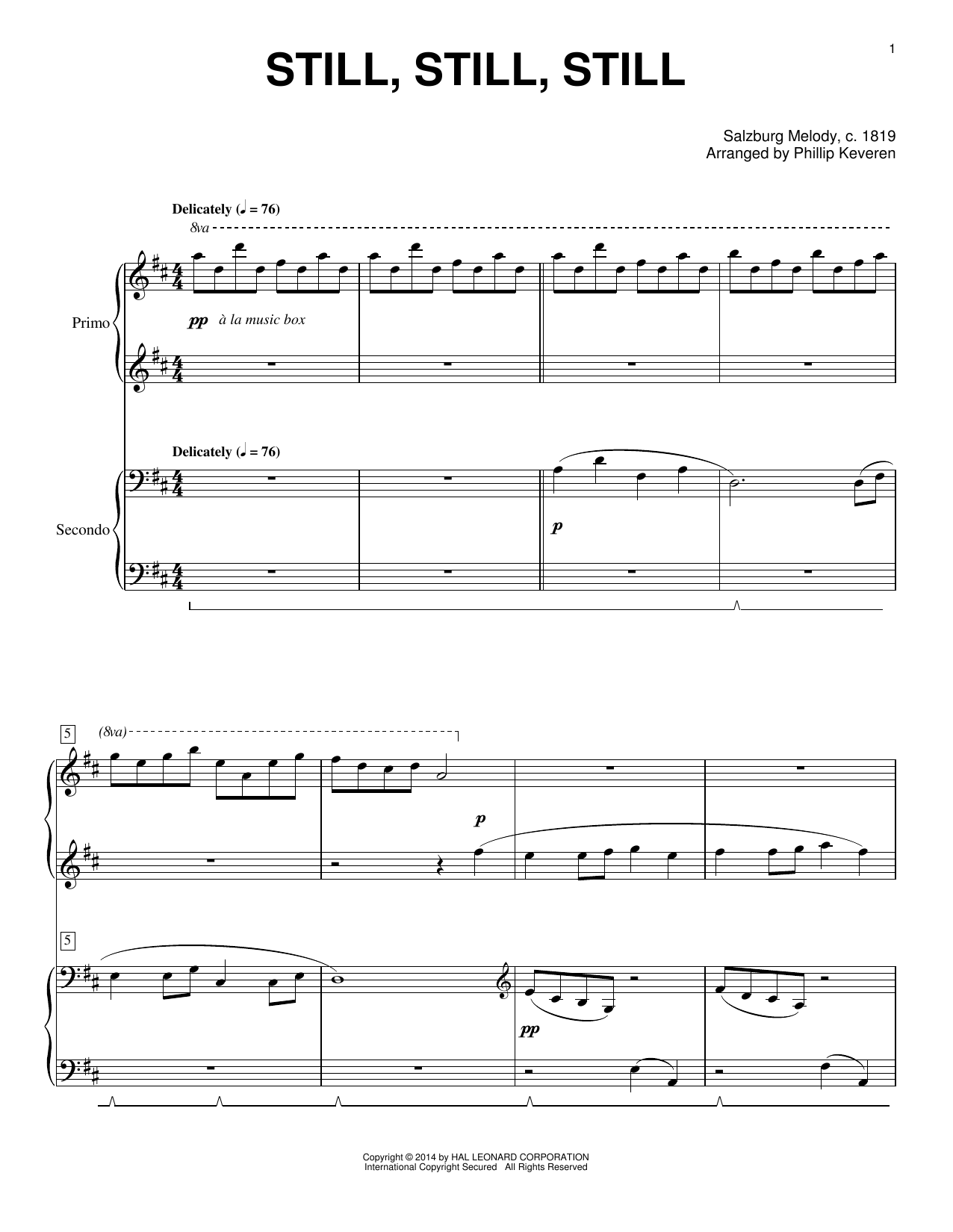 Phillip Keveren Still, Still, Still Sheet Music Notes & Chords for Piano Duet - Download or Print PDF