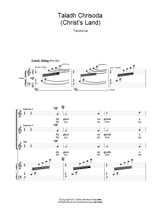 Traditional Taladh Chrisoda (Christ's Land) Sheet Music Notes & Chords for SSA - Download or Print PDF