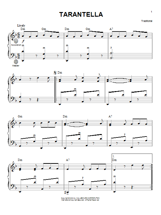 Tarantella sheet music