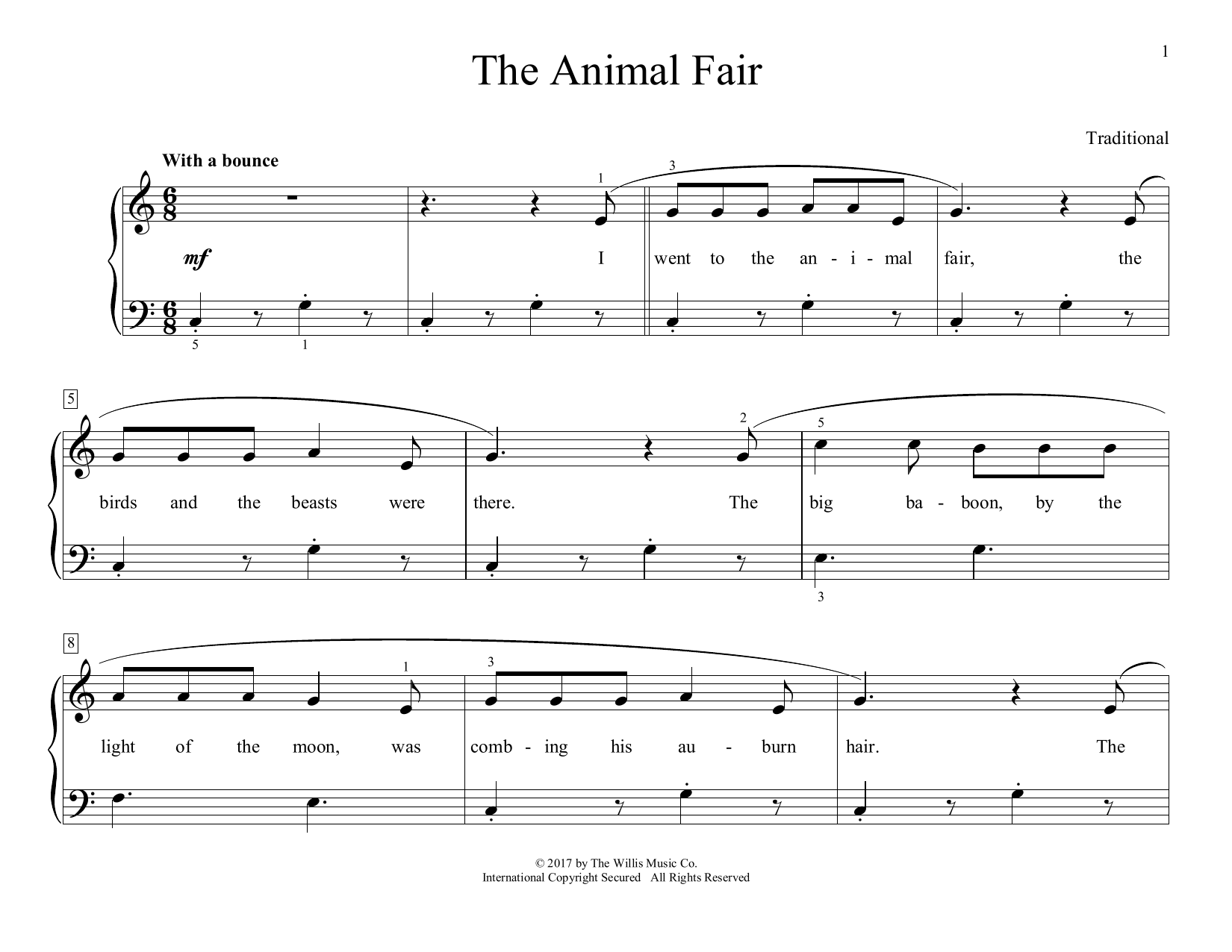 Traditional The Animal Fair (arr. Christopher Hussey) Sheet Music Notes & Chords for Educational Piano - Download or Print PDF
