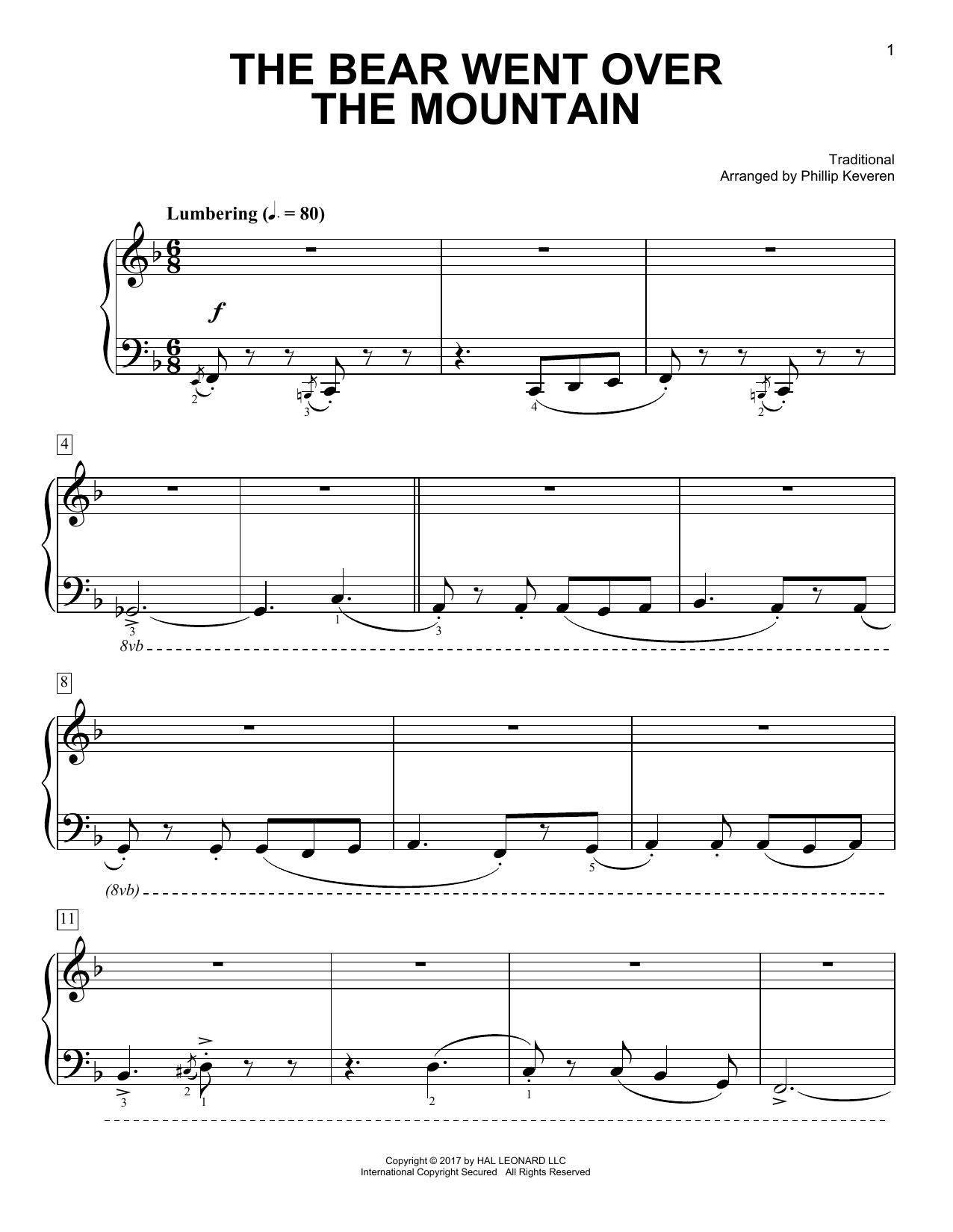 Traditional The Bear Went Over The Mountain [Classical version] (arr. Phillip Keveren) Sheet Music Notes & Chords for Easy Piano - Download or Print PDF