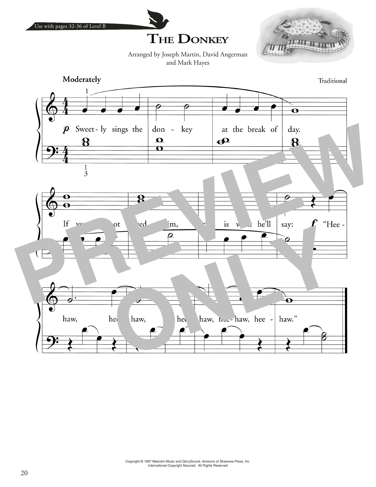 Traditional The Donkey Sheet Music Notes & Chords for Piano Method - Download or Print PDF
