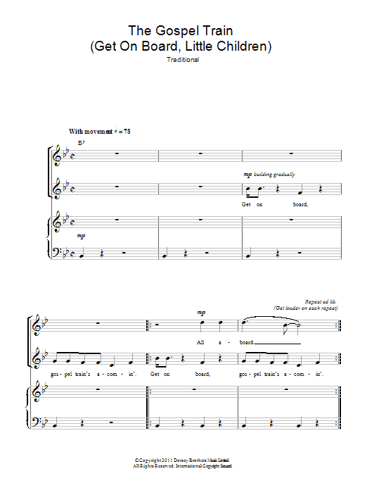 Traditional The Gospel Train (Get On Board Little Children) (arr. Rick Hein) Sheet Music Notes & Chords for 2-Part Choir - Download or Print PDF