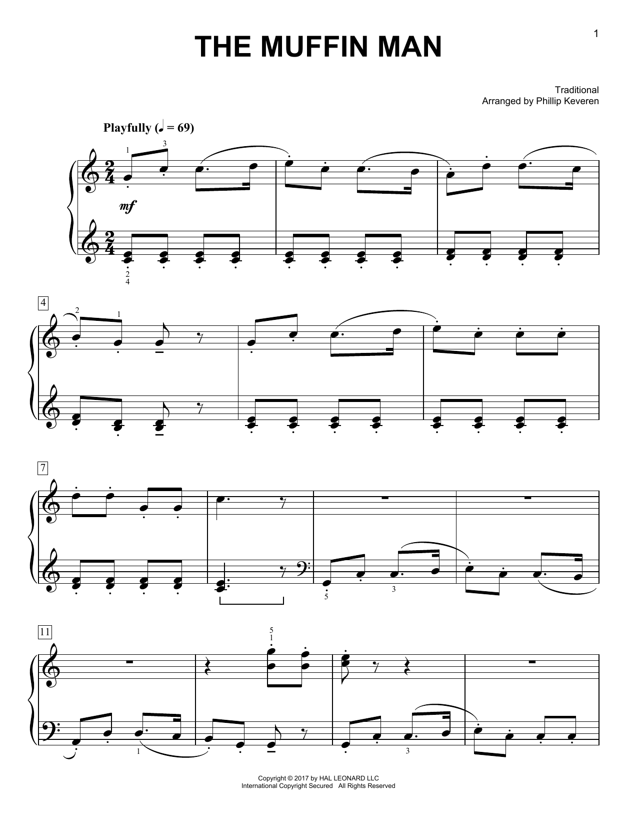 Traditional The Muffin Man [Classical version] (arr. Phillip Keveren) Sheet Music Notes & Chords for Easy Piano - Download or Print PDF