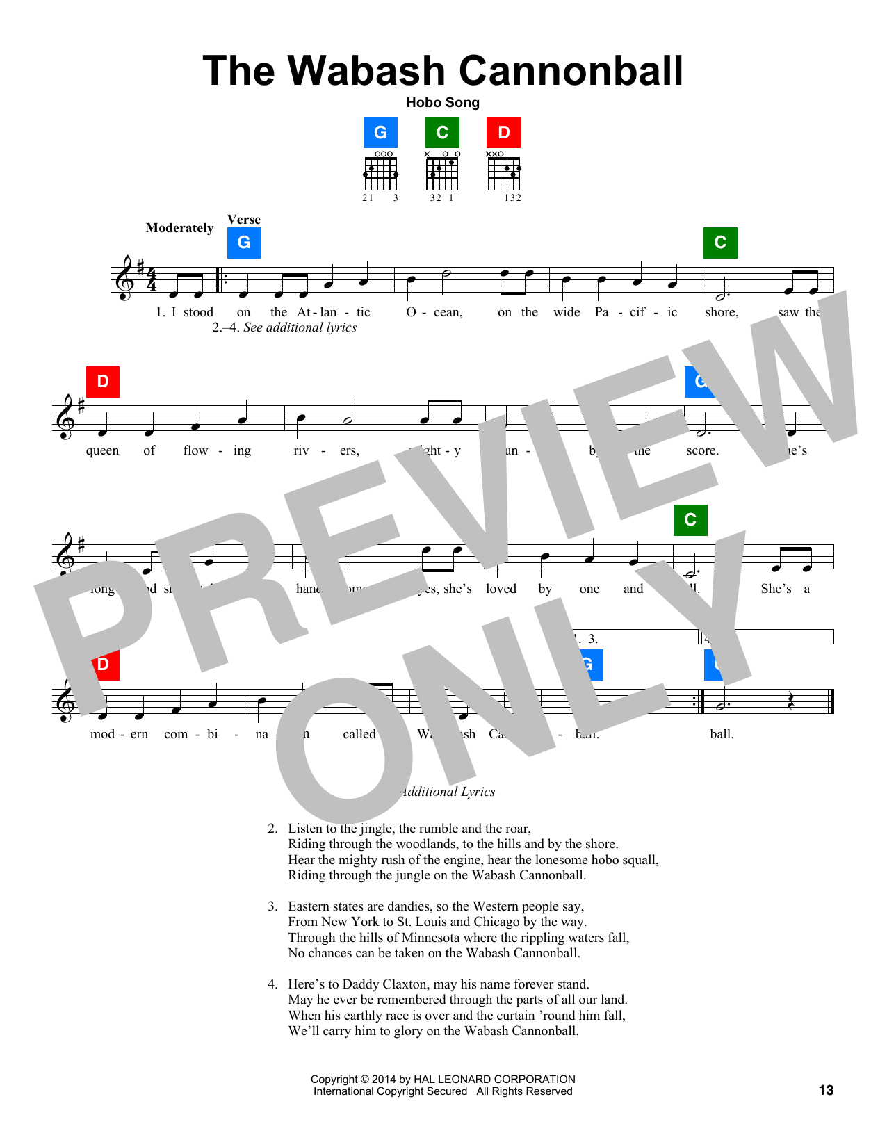 Traditional The Wabash Cannon Ball Sheet Music Notes & Chords for Chord Buddy - Download or Print PDF