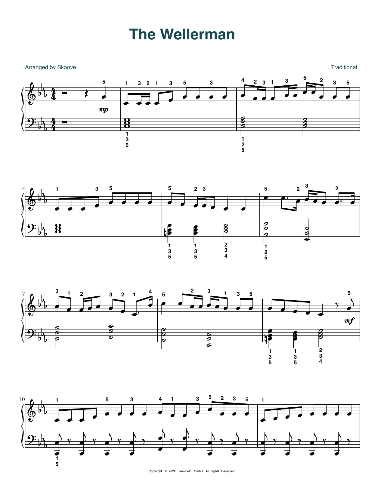 Traditional The Wellerman (arr. Skoove) Sheet Music Notes & Chords for Beginner Piano (Abridged) - Download or Print PDF