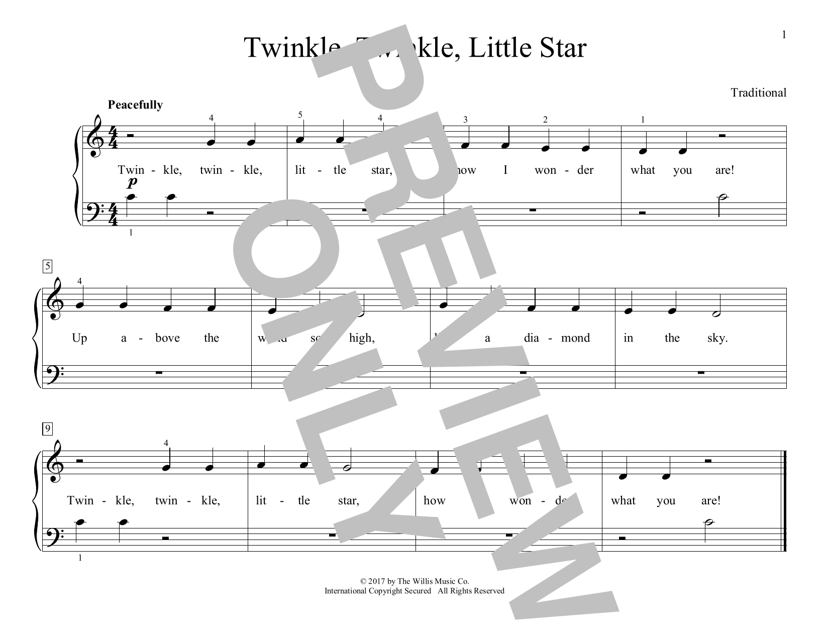 Traditional Twinkle, Twinkle, Little Star (arr. Christopher Hussey) Sheet Music Notes & Chords for Educational Piano - Download or Print PDF