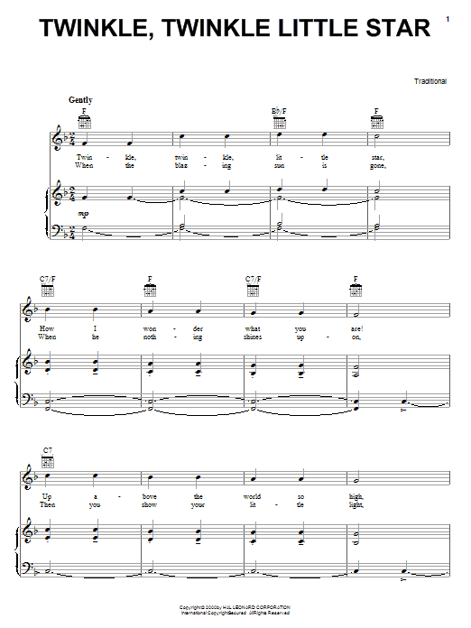 Traditional Twinkle, Twinkle Little Star Sheet Music Notes & Chords for Ukulele - Download or Print PDF