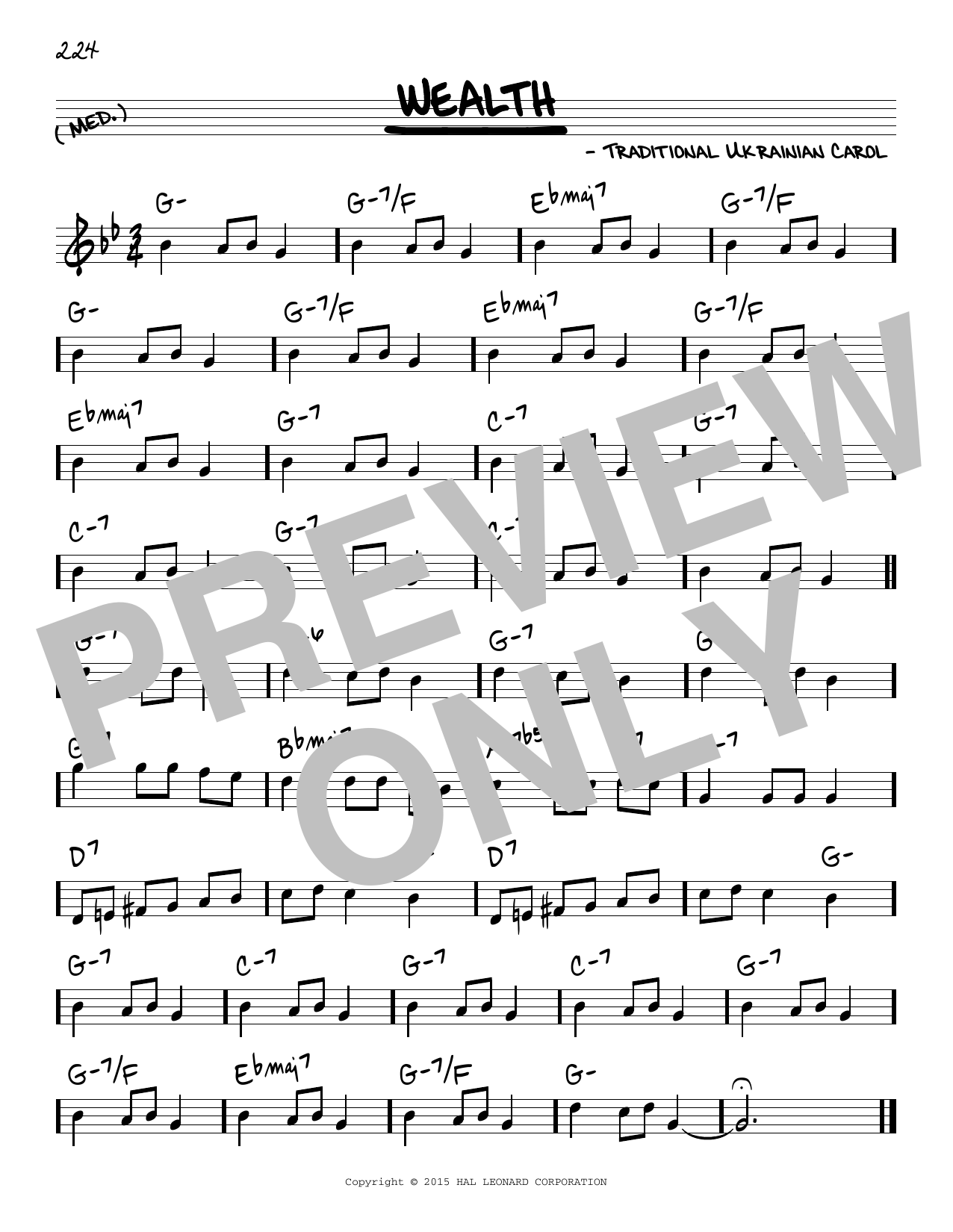 Traditional Ukrainian Carol Wealth Sheet Music Notes & Chords for Real Book – Melody, Lyrics & Chords - Download or Print PDF