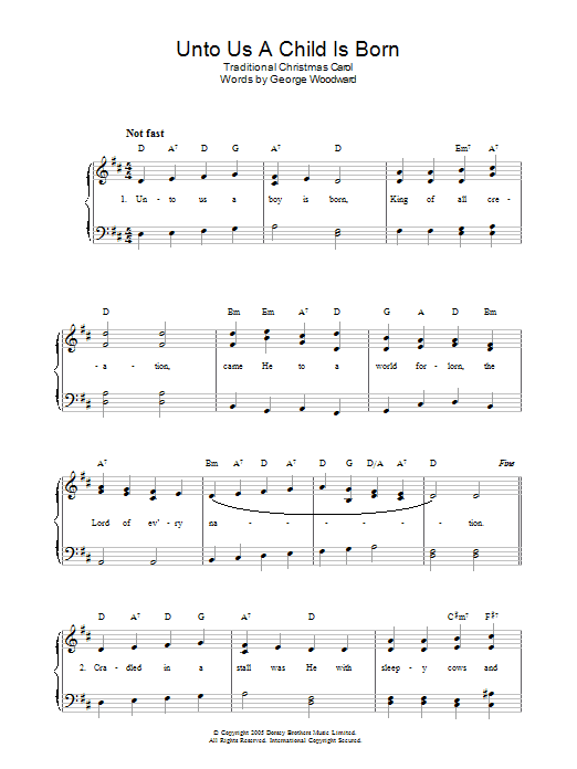 Traditional Unto Us A Boy Is Born Sheet Music Notes & Chords for Guitar - Download or Print PDF