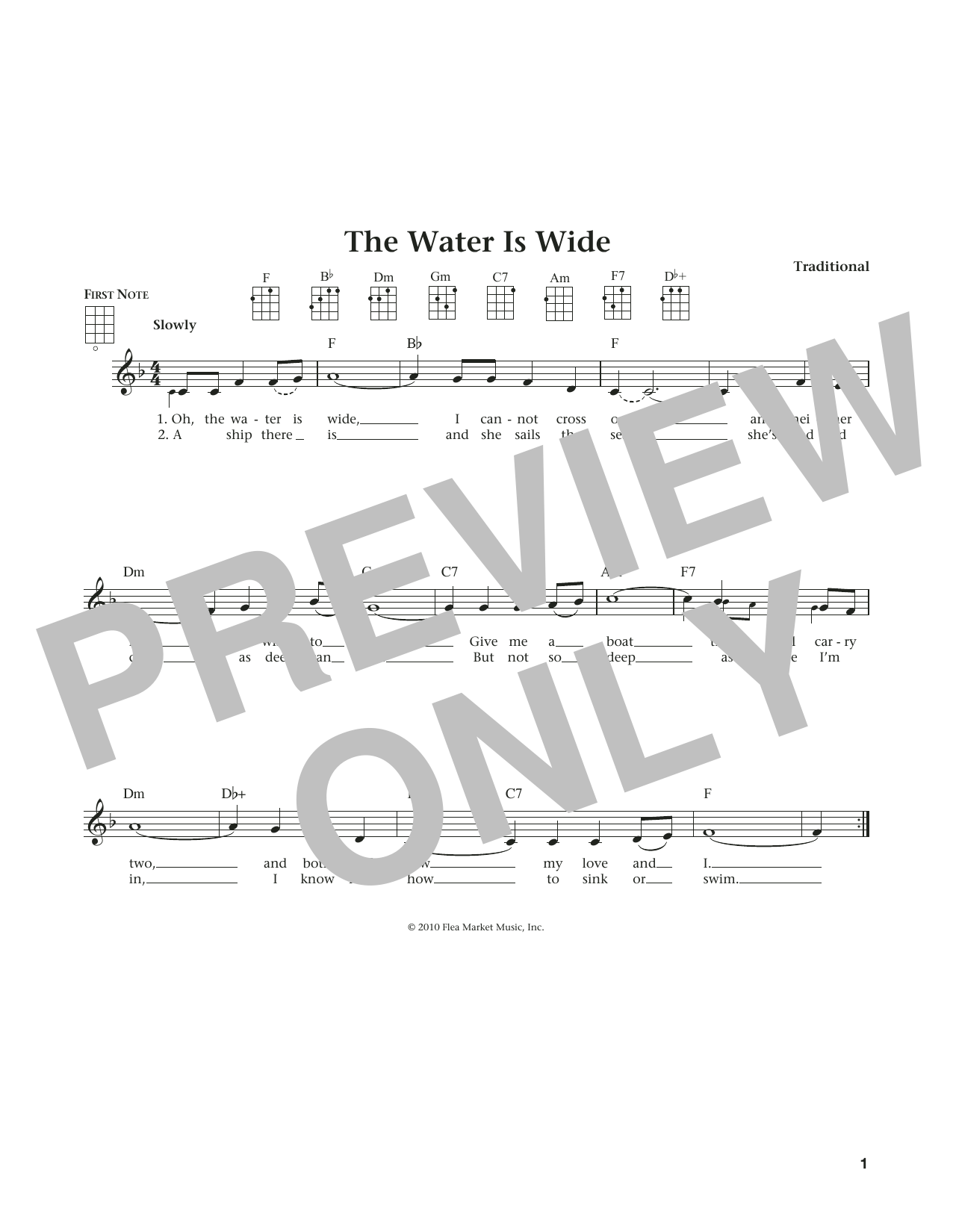 Traditional Water Is Wide (from The Daily Ukulele) (arr. Liz and Jim Beloff) Sheet Music Notes & Chords for Ukulele - Download or Print PDF