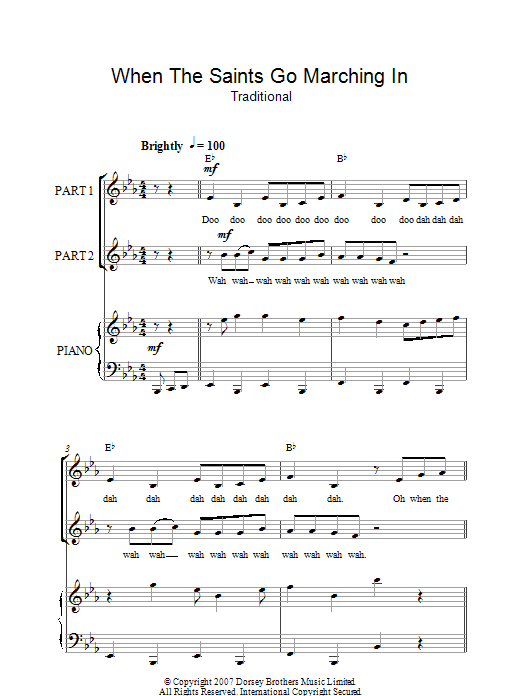 Traditional When The Saints Go Marching In (arr. Rick Hein) Sheet Music Notes & Chords for 2-Part Choir - Download or Print PDF