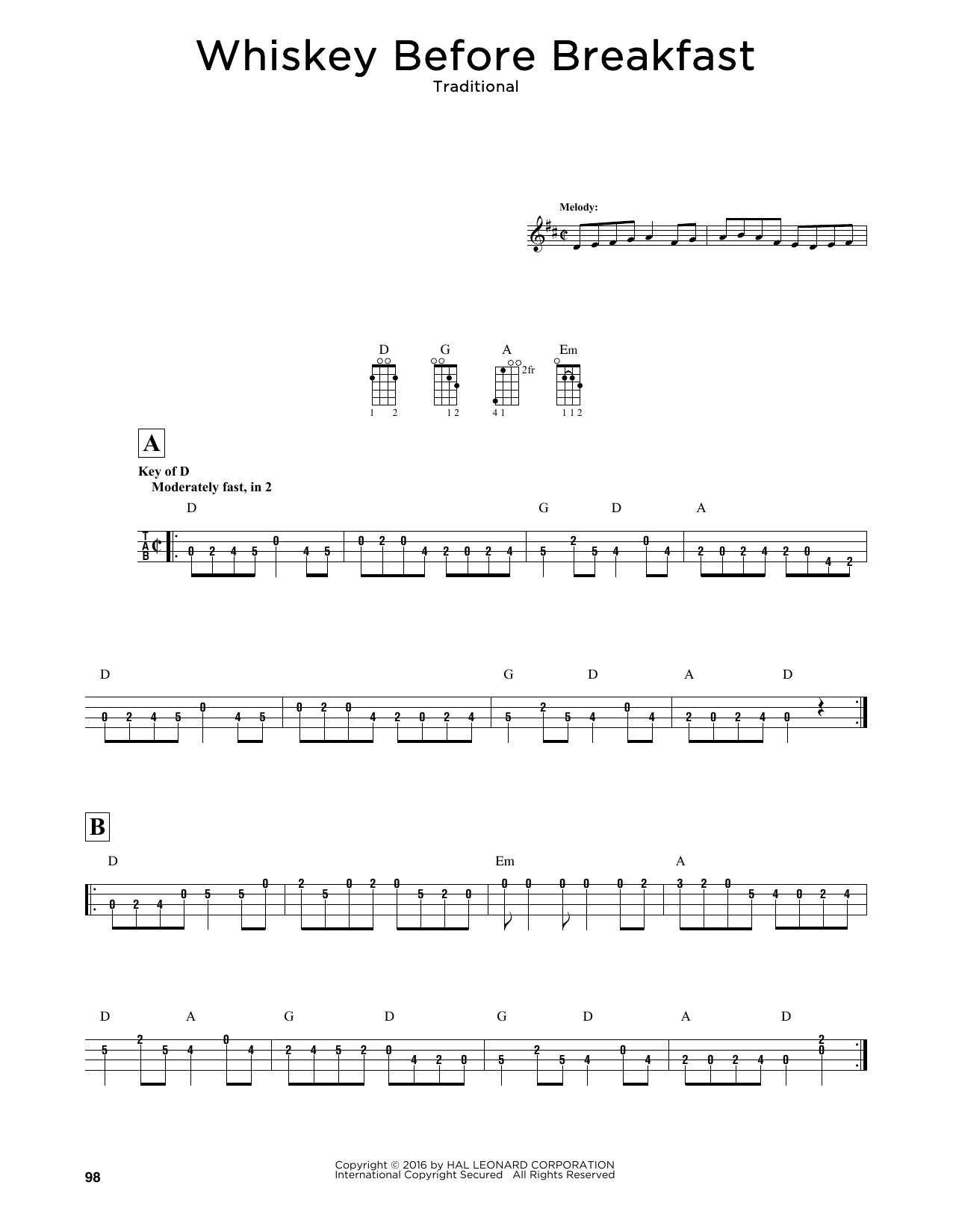 Traditional Whiskey Before Breakfast (arr. Fred Sokolow) Sheet Music Notes & Chords for Solo Guitar Tab - Download or Print PDF