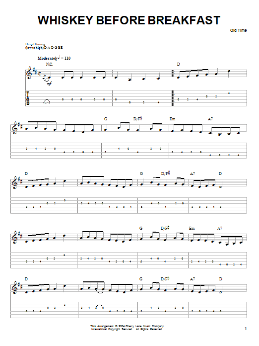 Traditional Whiskey Before Breakfast Sheet Music Notes & Chords for Guitar Tab - Download or Print PDF