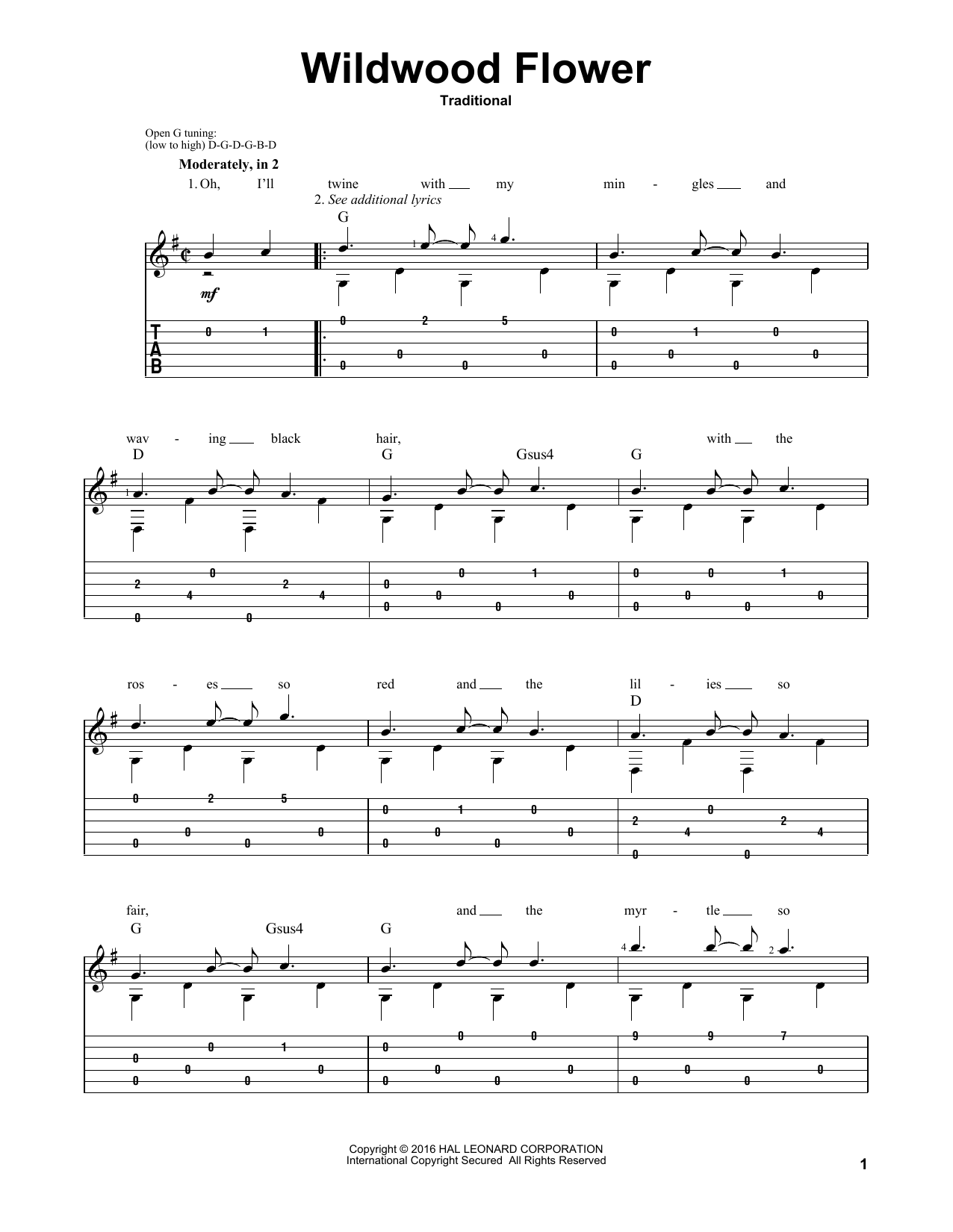 Mark Phillips Wildwood Flower Sheet Music Notes & Chords for Guitar Tab - Download or Print PDF