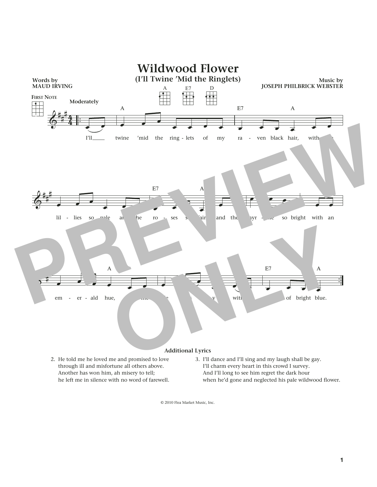Traditional Wildwood Flower (from The Daily Ukulele) (arr. Liz and Jim Beloff) Sheet Music Notes & Chords for Ukulele - Download or Print PDF