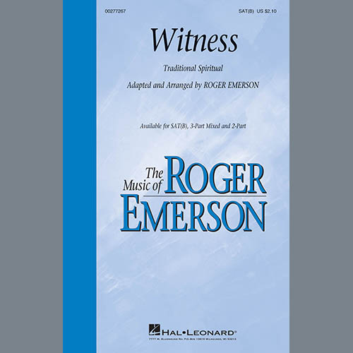 Traditional, Witness (Arr. Roger Emerson), SATB Choir