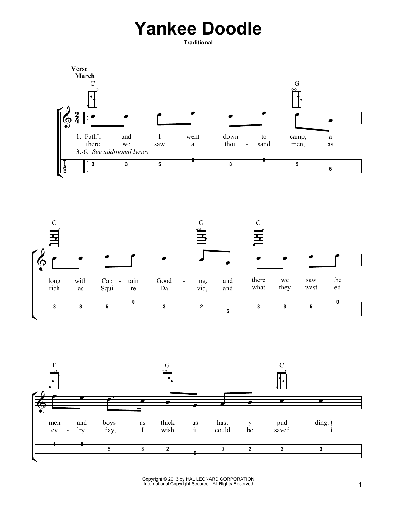 Traditional Yankee Doodle (arr. Bobby Westfall) Sheet Music Notes & Chords for Mandolin - Download or Print PDF