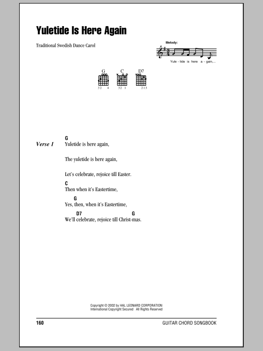 Traditional Yuletide Is Here Again Sheet Music Notes & Chords for Ukulele with strumming patterns - Download or Print PDF