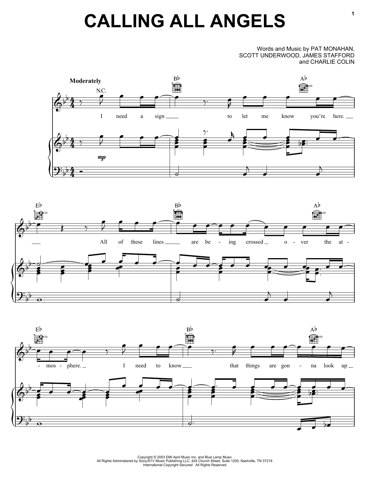 Train Calling All Angels Sheet Music Notes & Chords for Easy Piano - Download or Print PDF