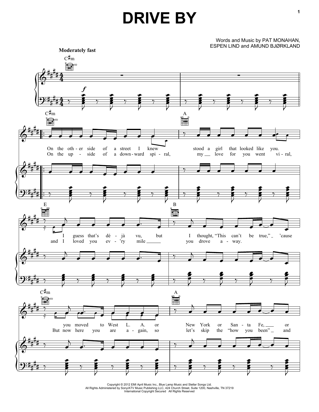 Train Drive By Sheet Music Notes & Chords for Guitar Tab - Download or Print PDF