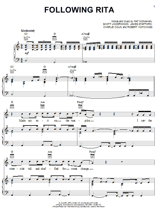 Train Following Rita Sheet Music Notes & Chords for Piano, Vocal & Guitar (Right-Hand Melody) - Download or Print PDF