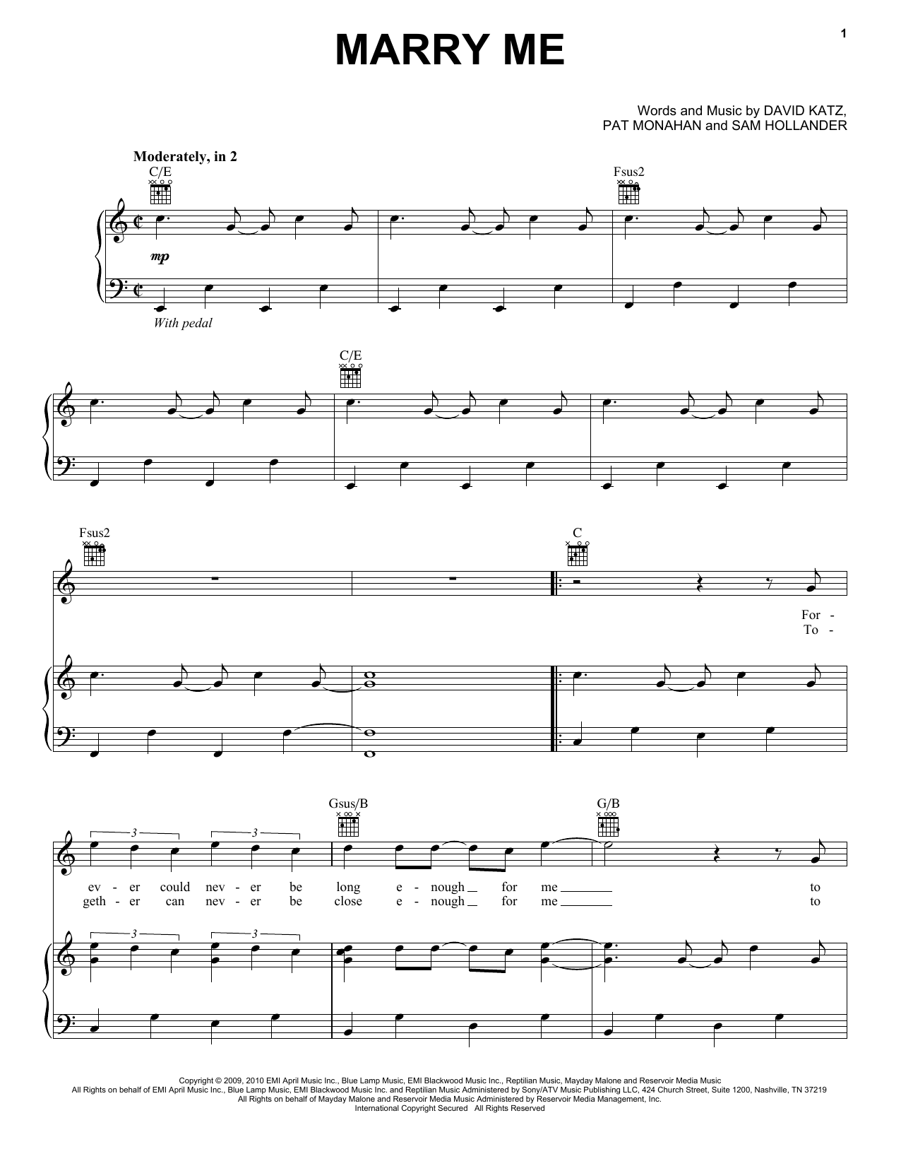 Train Marry Me Sheet Music Notes & Chords for Guitar Tab - Download or Print PDF