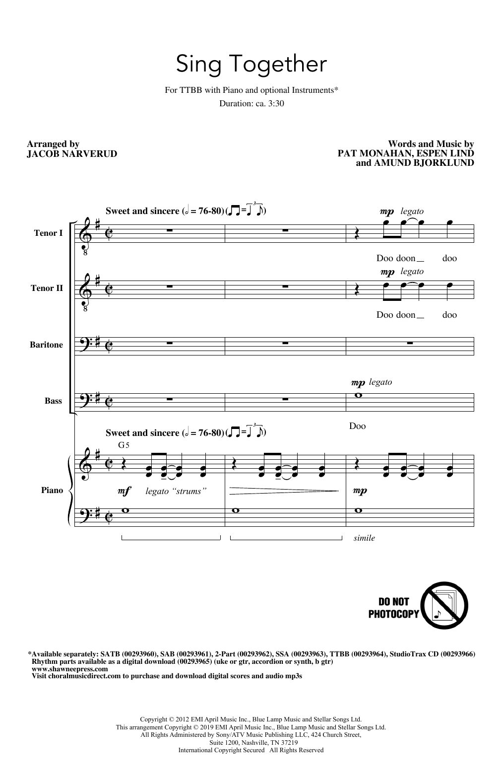 Train Sing Together (arr. Jacob Narverud) Sheet Music Notes & Chords for SAB Choir - Download or Print PDF