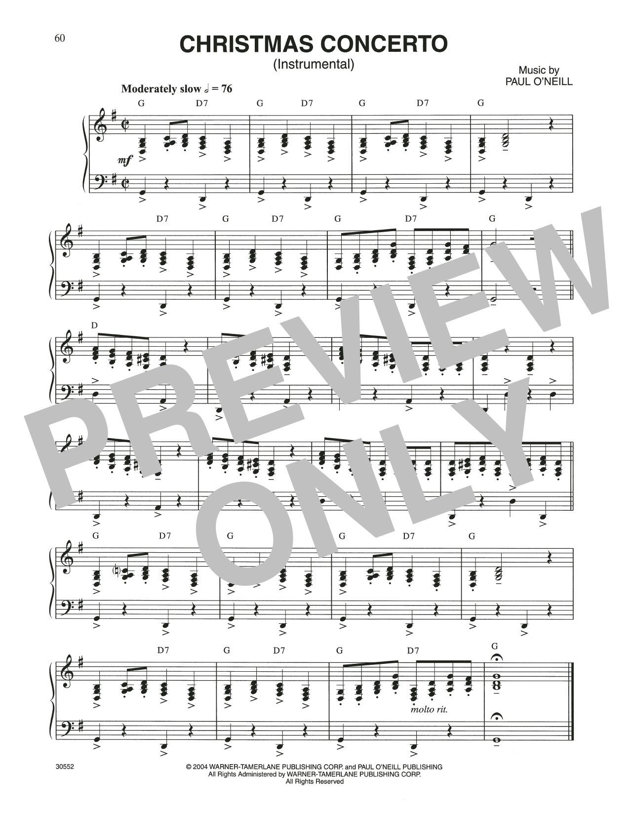 Trans-Siberian Orchestra Christmas Concerto Sheet Music Notes & Chords for Piano Solo - Download or Print PDF