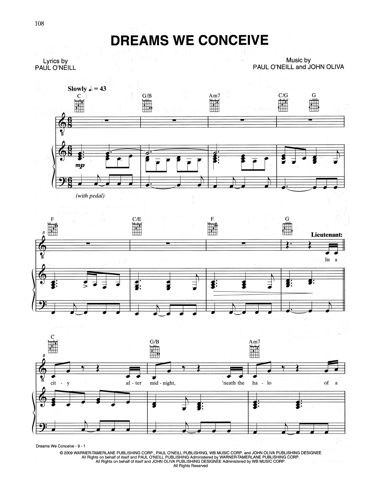 Trans-Siberian Orchestra Dreams We Conceive Sheet Music Notes & Chords for Piano, Vocal & Guitar (Right-Hand Melody) - Download or Print PDF