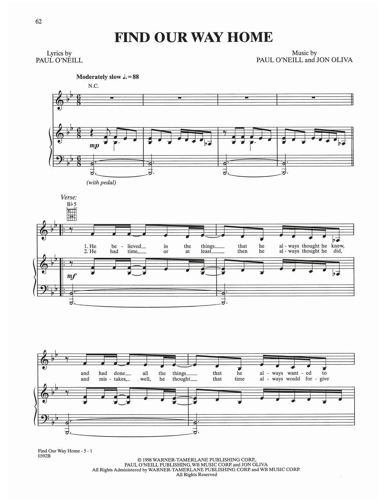 Trans-Siberian Orchestra Find Our Way Home Sheet Music Notes & Chords for Piano, Vocal & Guitar (Right-Hand Melody) - Download or Print PDF