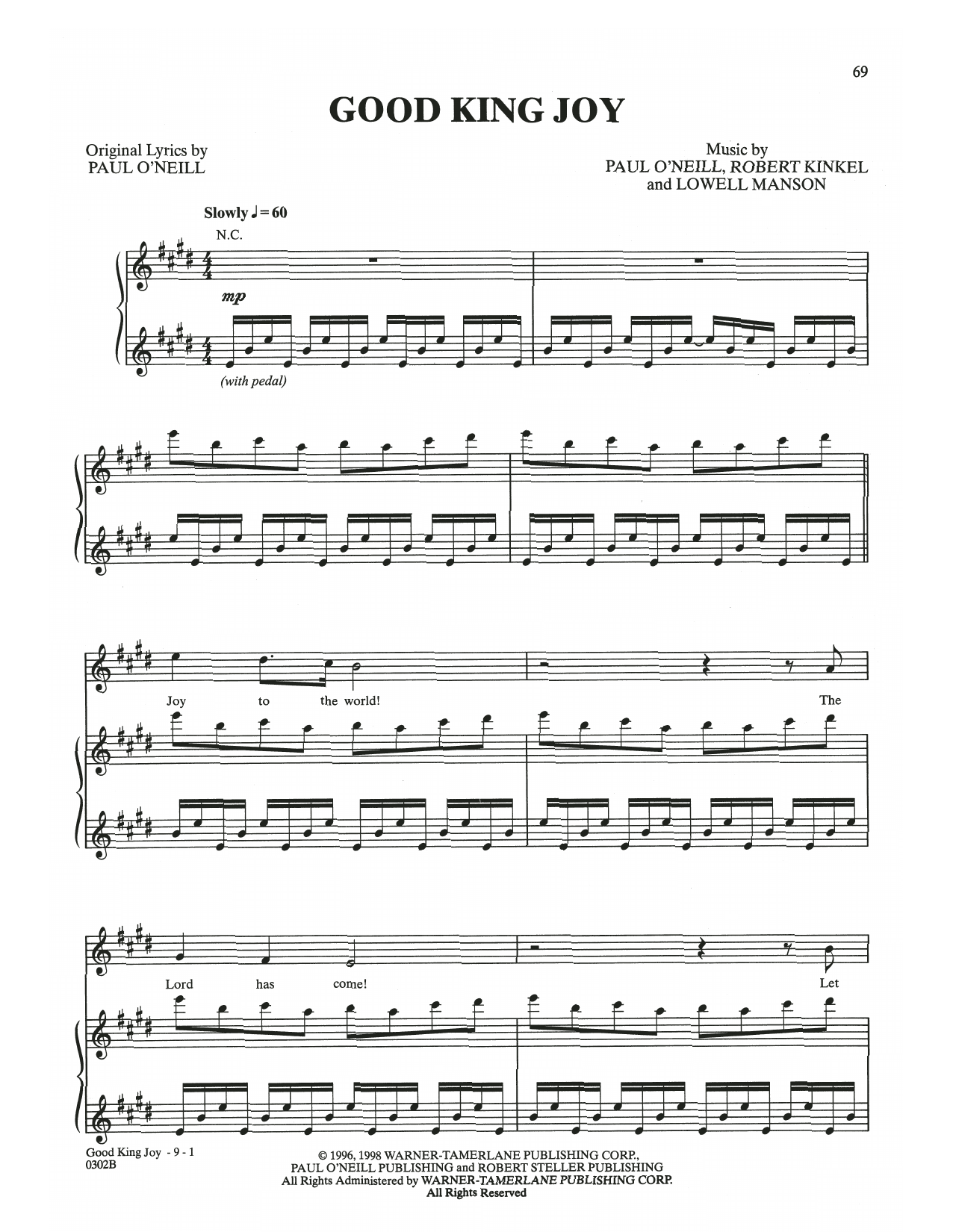 Trans-Siberian Orchestra Good King Joy Sheet Music Notes & Chords for Piano, Vocal & Guitar (Right-Hand Melody) - Download or Print PDF