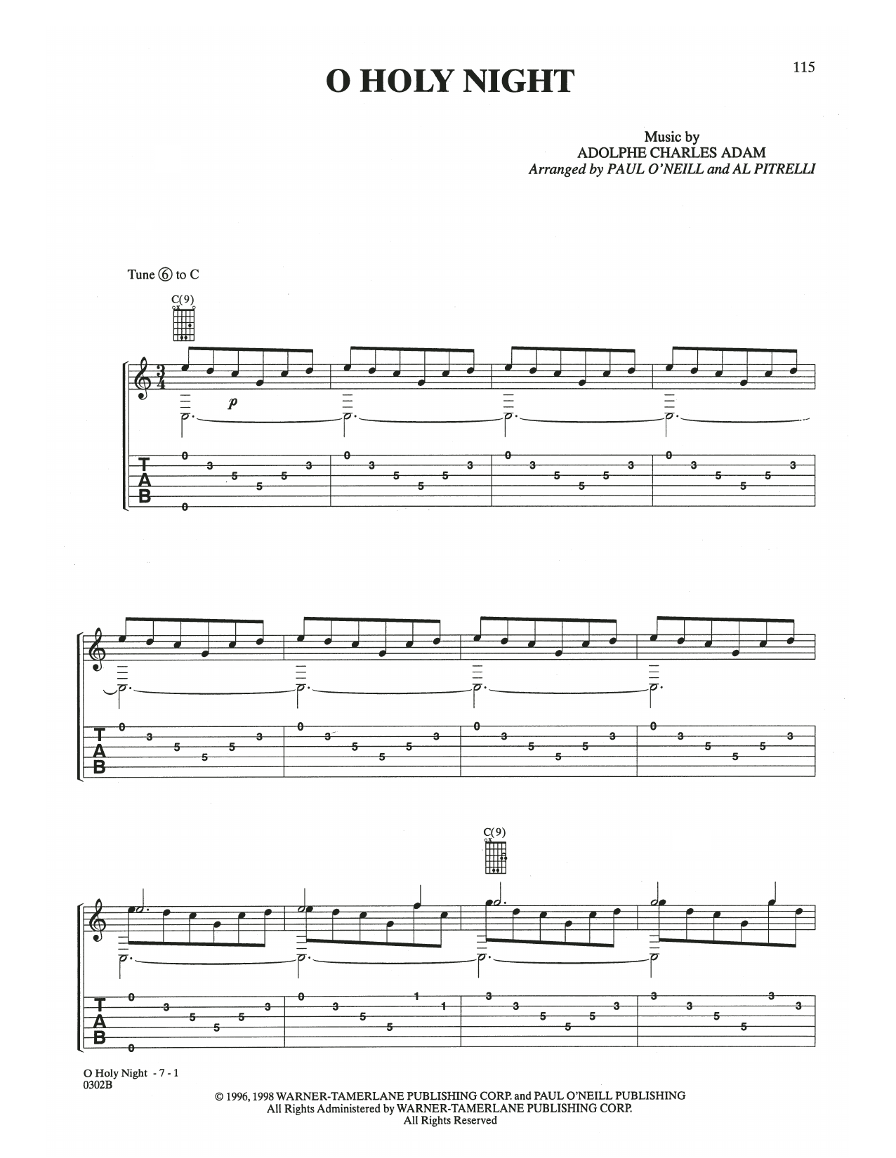Trans-Siberian Orchestra O Holy Night Sheet Music Notes & Chords for Guitar Tab - Download or Print PDF