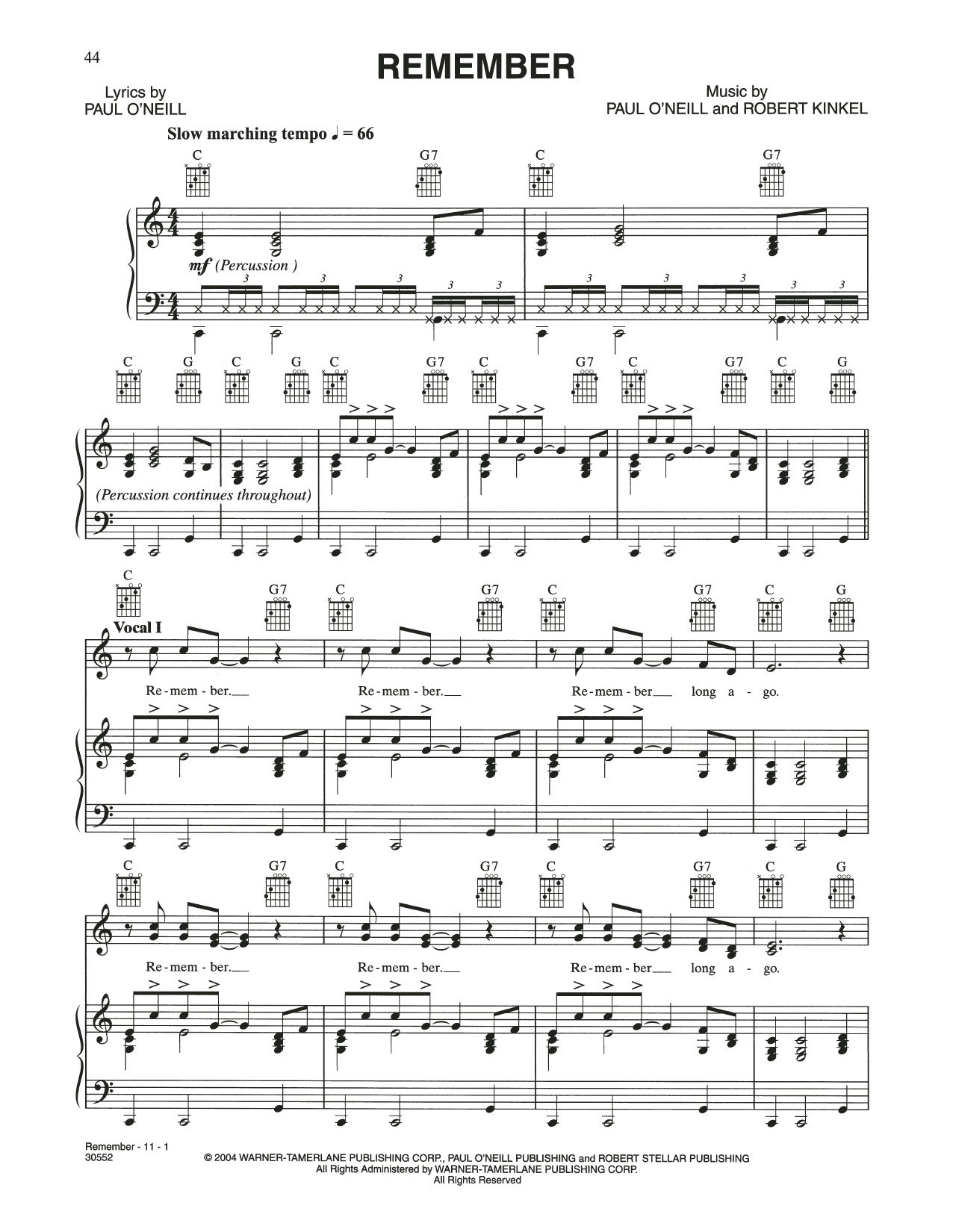 Trans-Siberian Orchestra Remember Sheet Music Notes & Chords for Piano, Vocal & Guitar (Right-Hand Melody) - Download or Print PDF