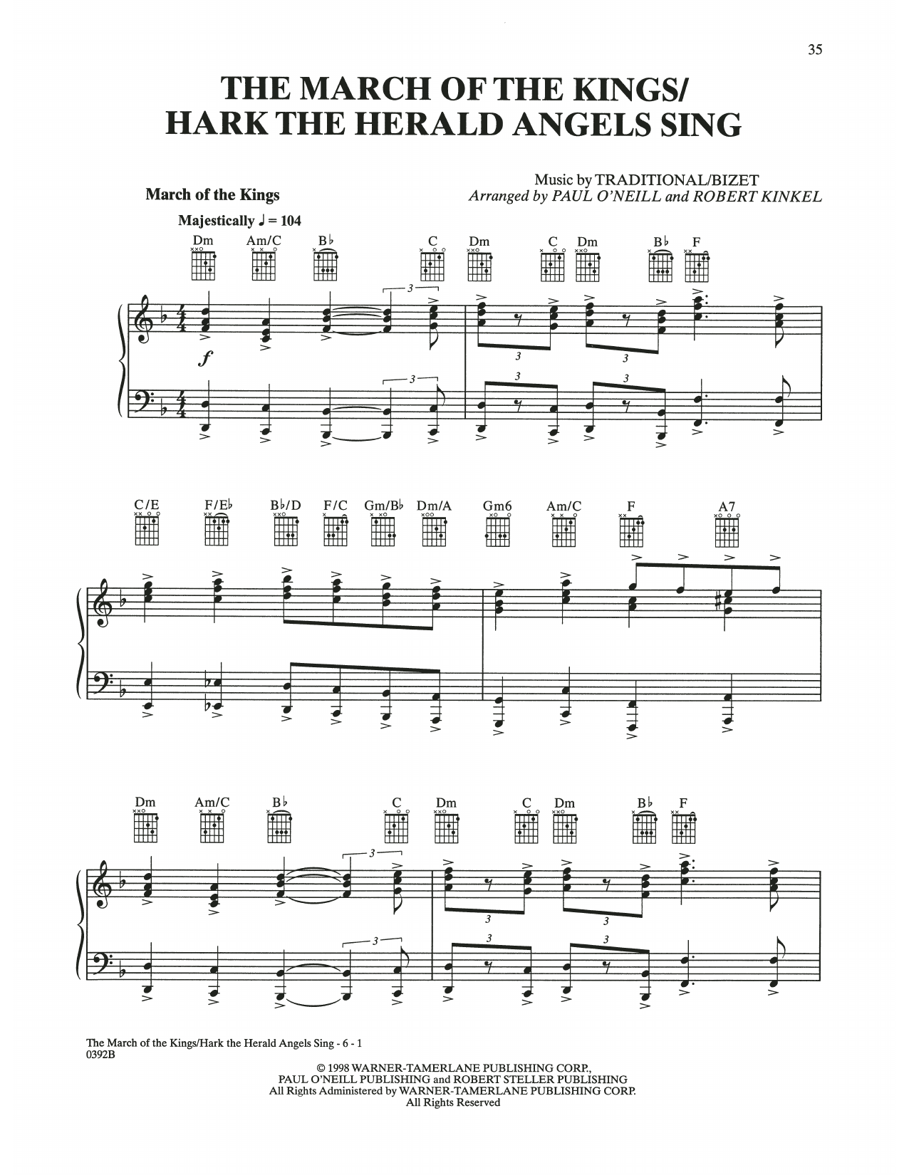 Trans-Siberian Orchestra The March Of The Kings / Hark The Herald Angels Sing Sheet Music Notes & Chords for Piano Solo - Download or Print PDF