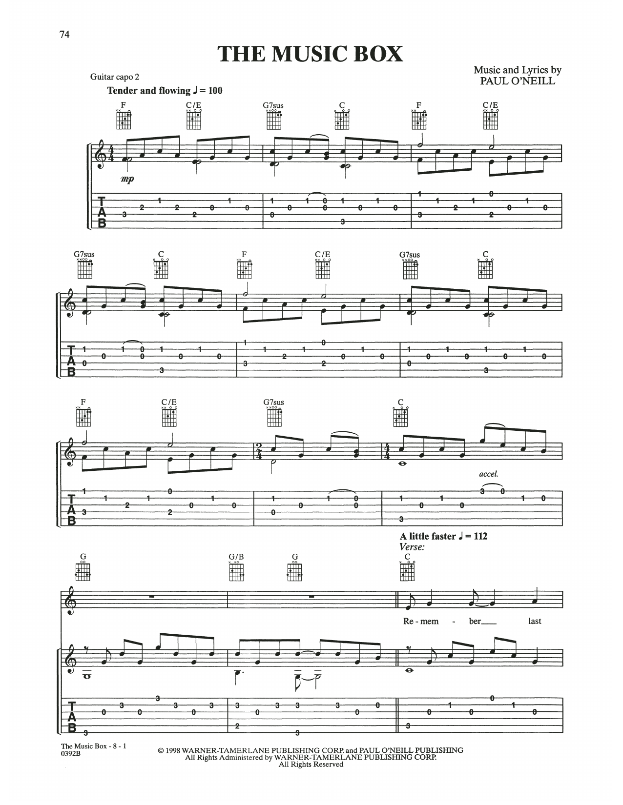 Trans-Siberian Orchestra The Music Box Sheet Music Notes & Chords for Guitar Tab - Download or Print PDF