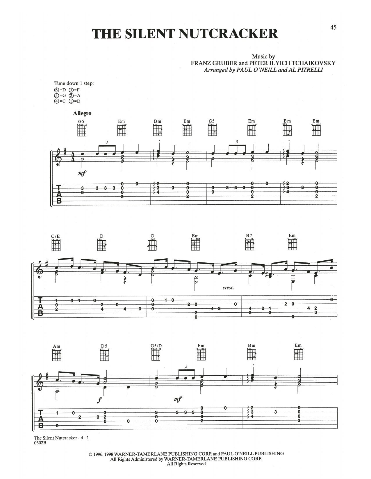 Trans-Siberian Orchestra The Silent Nutcracker Sheet Music Notes & Chords for Guitar Tab - Download or Print PDF