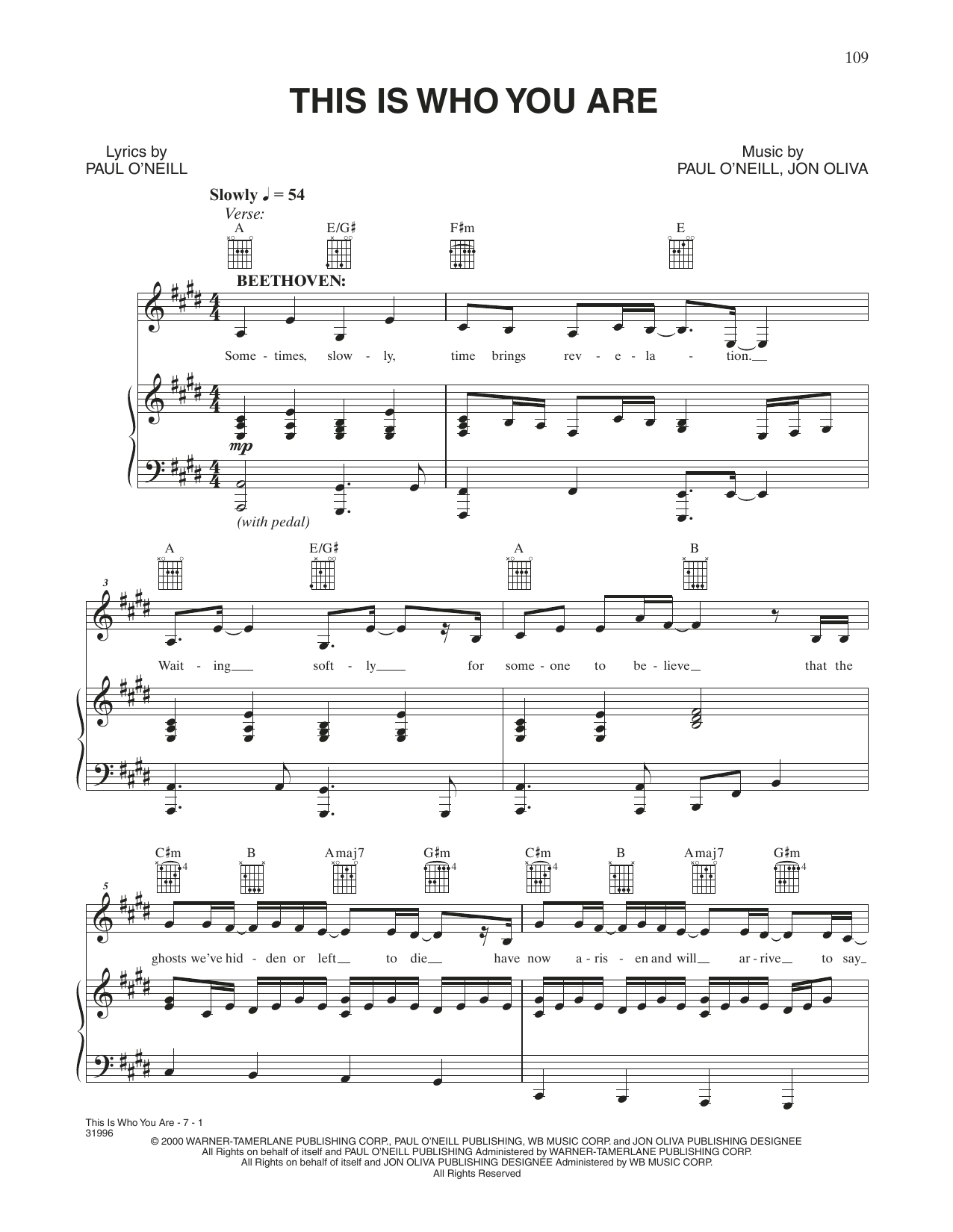 Trans-Siberian Orchestra This Is Who You Are Sheet Music Notes & Chords for Piano, Vocal & Guitar (Right-Hand Melody) - Download or Print PDF