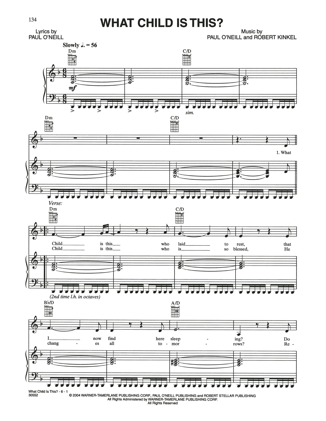 Trans-Siberian Orchestra What Child Is This? Sheet Music Notes & Chords for Piano, Vocal & Guitar (Right-Hand Melody) - Download or Print PDF