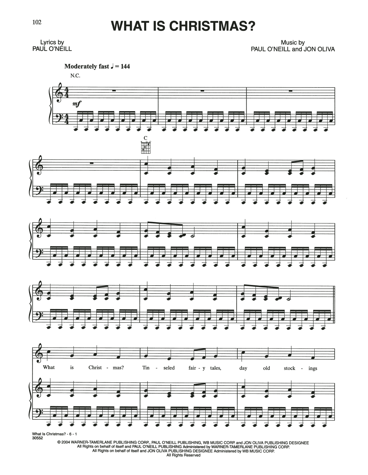 Trans-Siberian Orchestra What Is Christmas? Sheet Music Notes & Chords for Piano, Vocal & Guitar (Right-Hand Melody) - Download or Print PDF