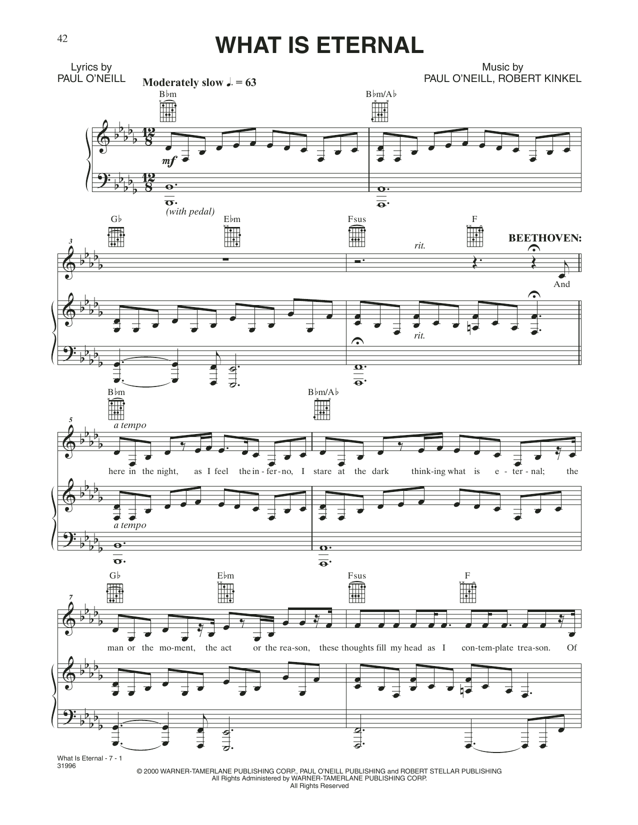 Trans-Siberian Orchestra What Is Eternal Sheet Music Notes & Chords for Piano, Vocal & Guitar (Right-Hand Melody) - Download or Print PDF