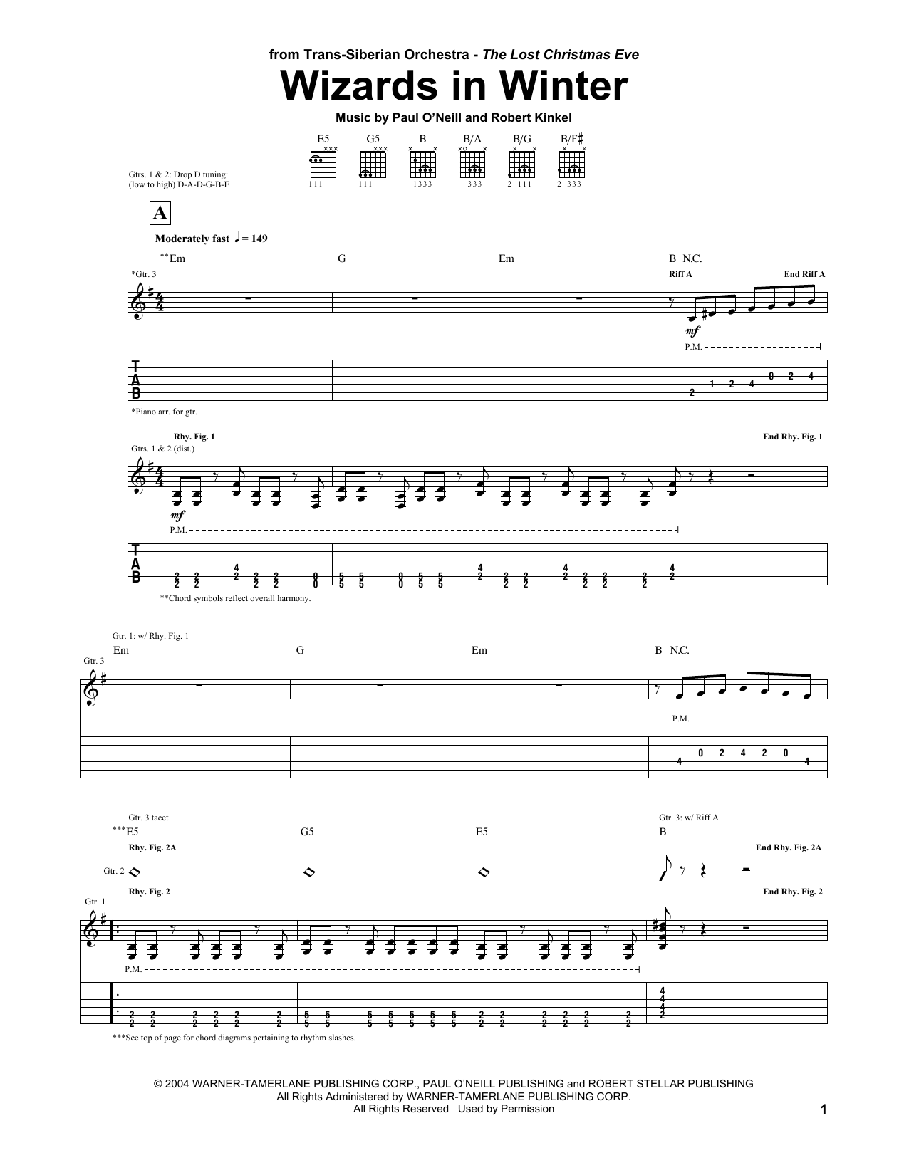 Trans-Siberian Orchestra Wizards In Winter Sheet Music Notes & Chords for Violin Solo - Download or Print PDF