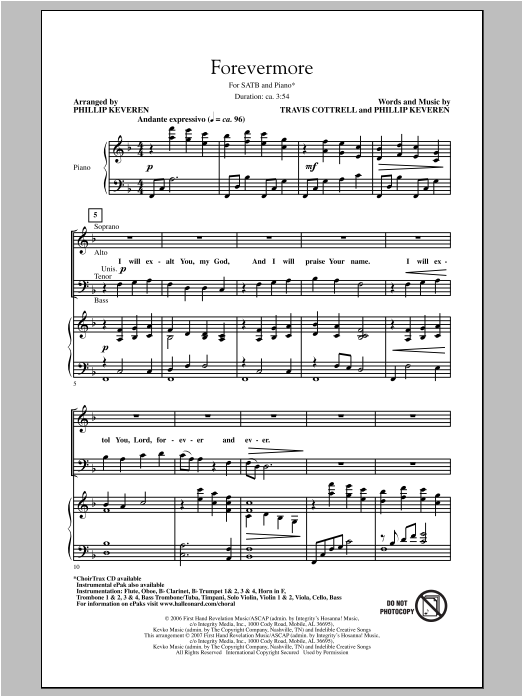 Phillip Keveren Forevermore Sheet Music Notes & Chords for SATB - Download or Print PDF