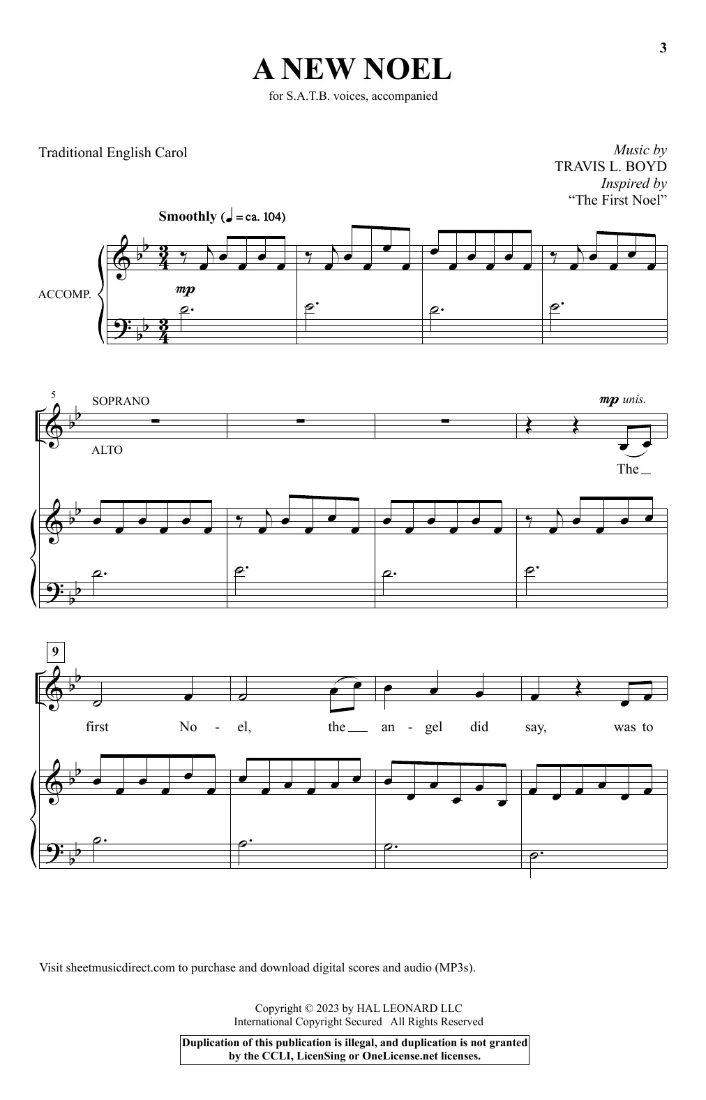 Travis L. Boyd A New Noel Sheet Music Notes & Chords for SATB Choir - Download or Print PDF