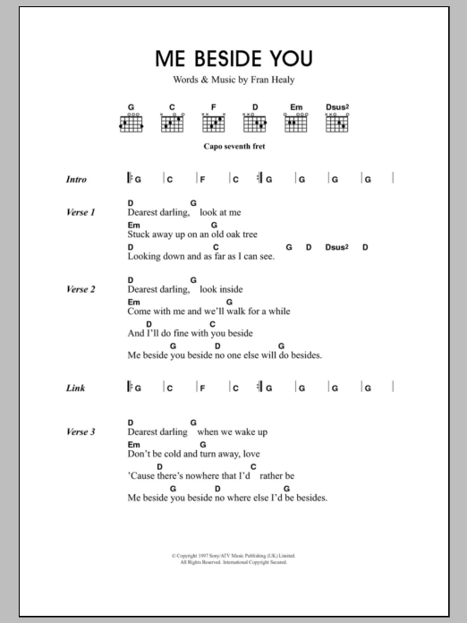 Travis Me Beside You Sheet Music Notes & Chords for Lyrics & Chords - Download or Print PDF